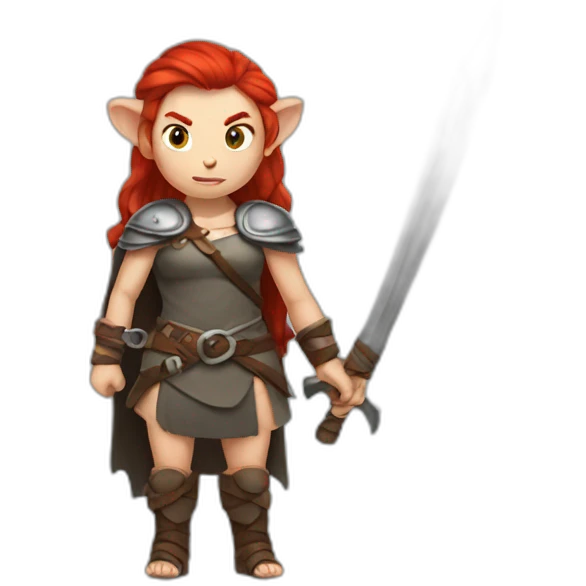 red haired female barbarian in rat form emoji