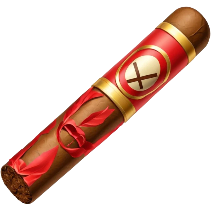 cigar with a prohibition symbol in ios style horizontaly emoji