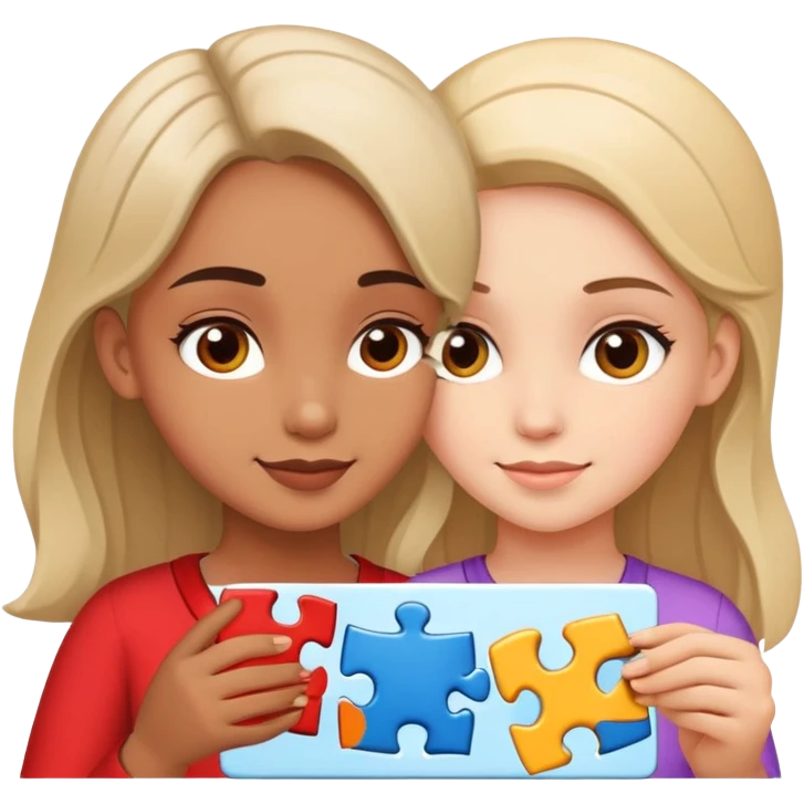 girls plays puzz;e emoji