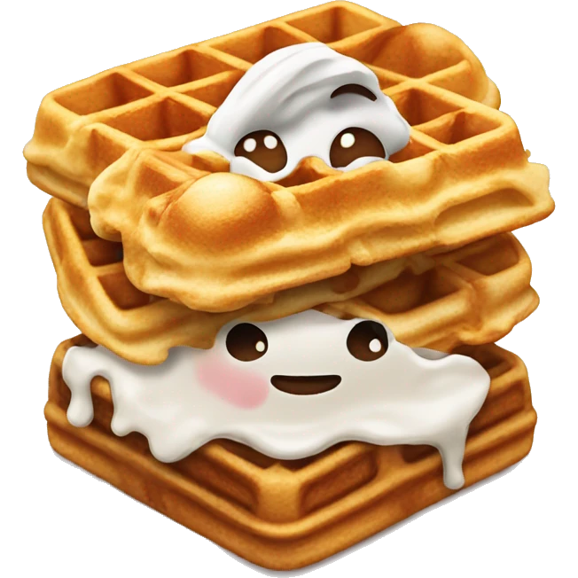 Ice cream on waffles emoji