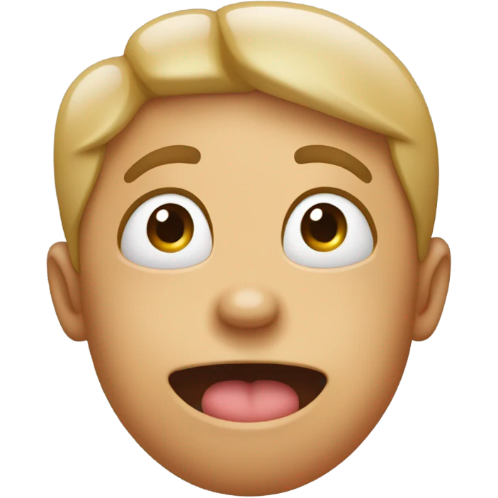 Tongue out, cute eyes, feet in the background, hands on cheeks emoji