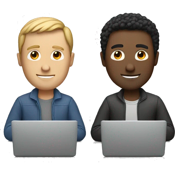 2 white guys with laptops emoji