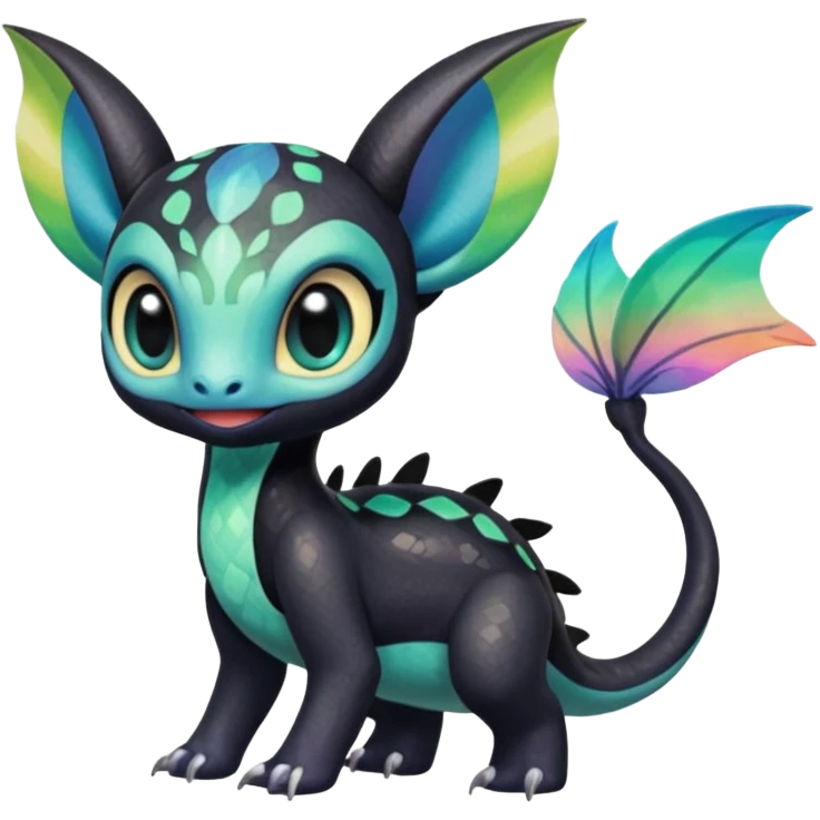 Colorful Realistic Exotic Meloetta-Stitch-Toothless-Fakémon-creature-hybrid emoji