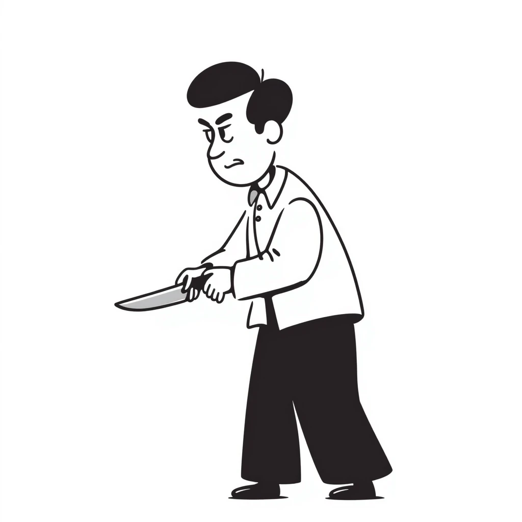 angry Deng Xiaoping holding a knife emoji