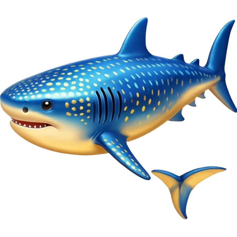 Whale shark in blue and gold emoji
