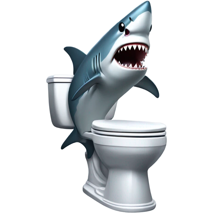shark sitting on toilet emoji