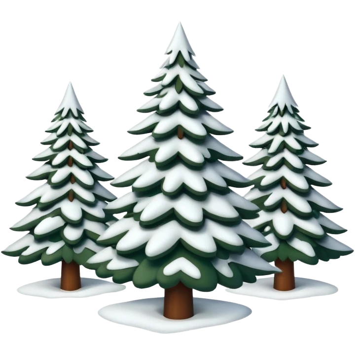 Snowy Christmas tree forest emoji