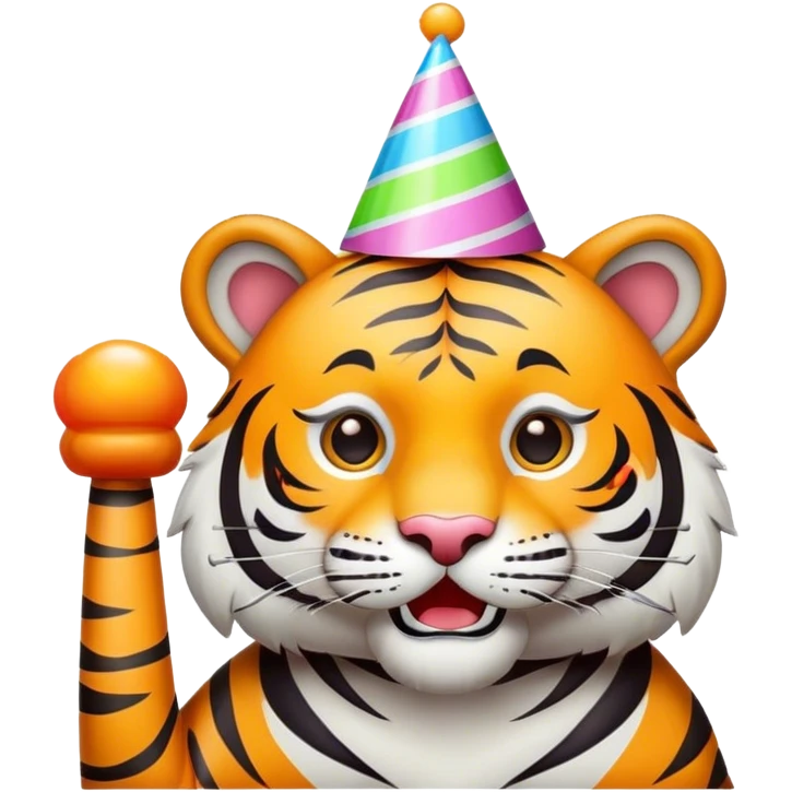 tiger celebrating birthday emoji