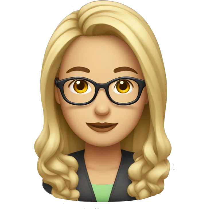 profesora con gafas rubia emoji