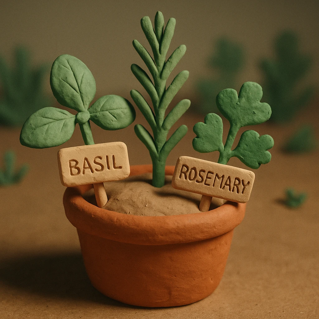 herbs, claymation style emoji