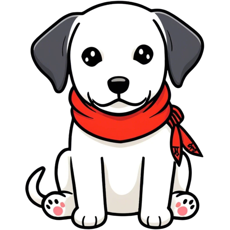 Black lab dog wearing NC State bandana emoji