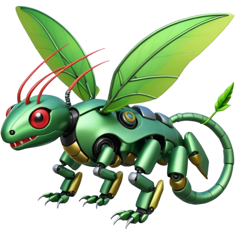 Cyber-robot-mecha-Caterpie-Flygon-Scyther-fusion emoji