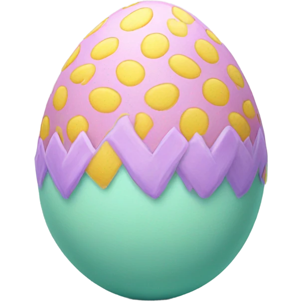 Realistic detailed pastel decorated Easter egg emoji