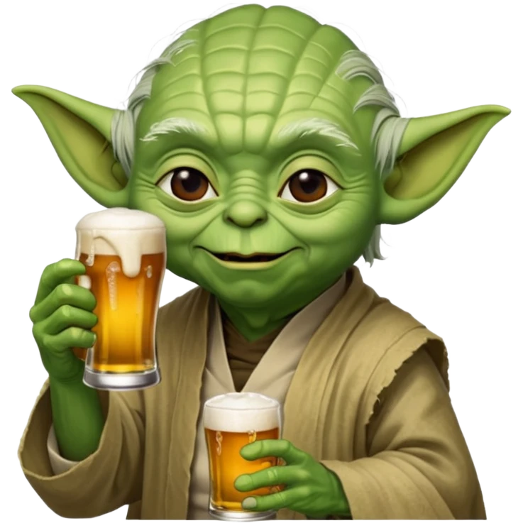 Maître yoda buvant une bière emoji
