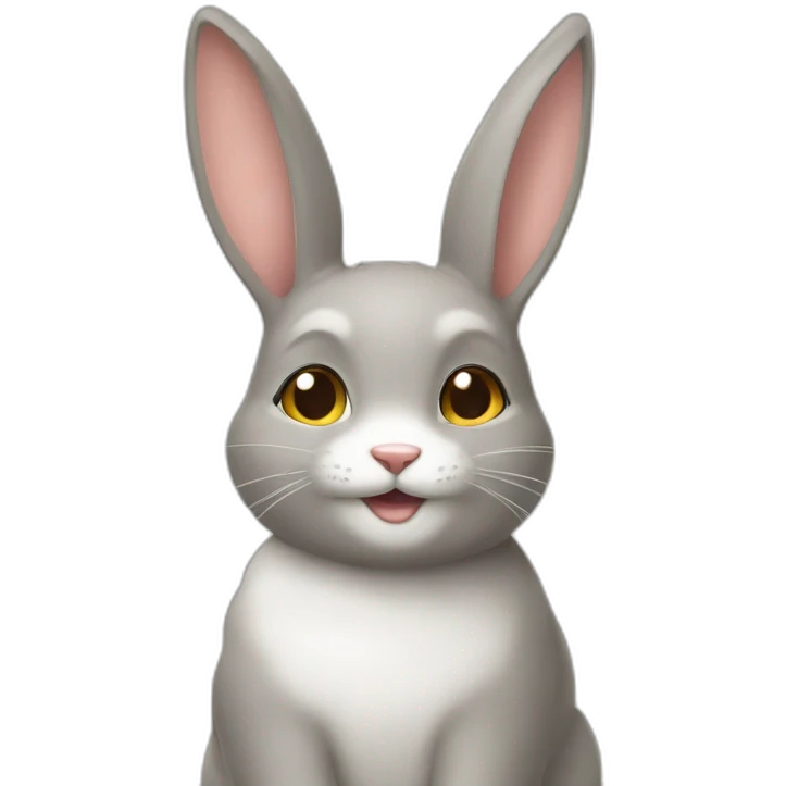 Chat sur lapin emoji
