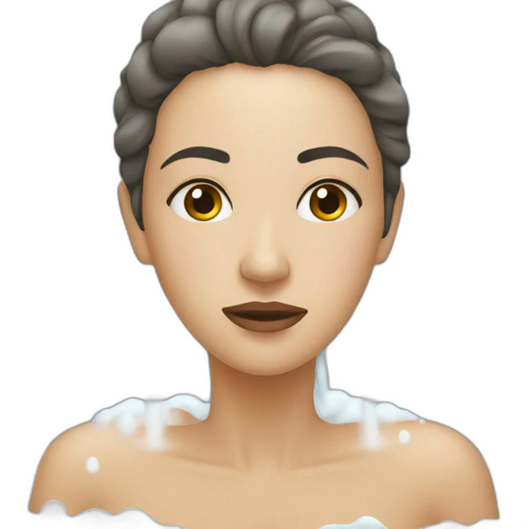 woman taking a cold bath emoji