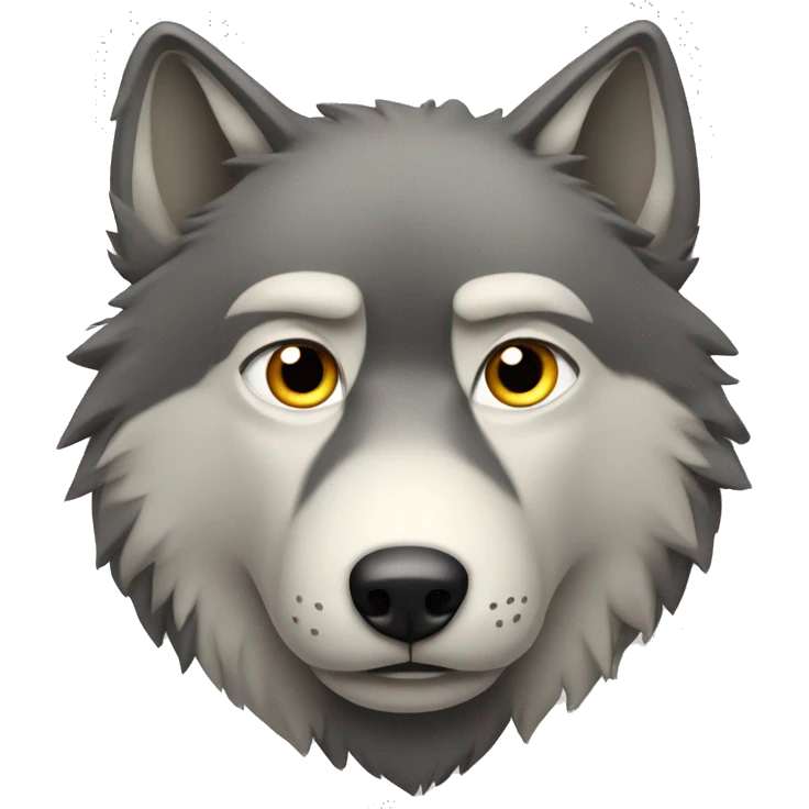 Wolf looking concerned  emoji