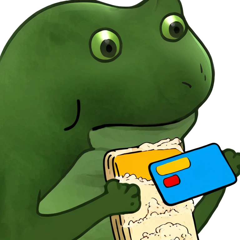 Happy Cat holding credit card and flour  emoji