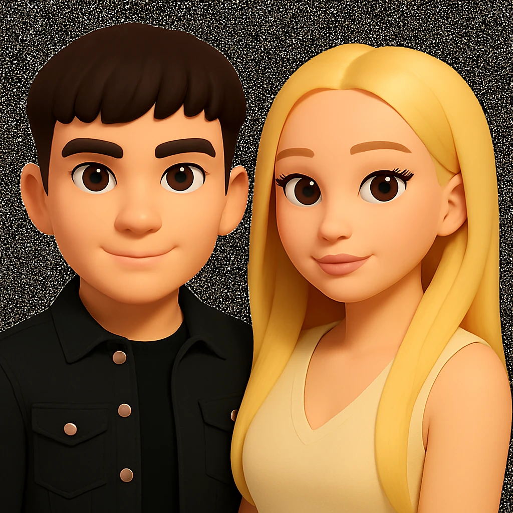 Slightly increase the volume of the upper body of the girl and move her slightly to the right, preserving the style of the original image. emoji