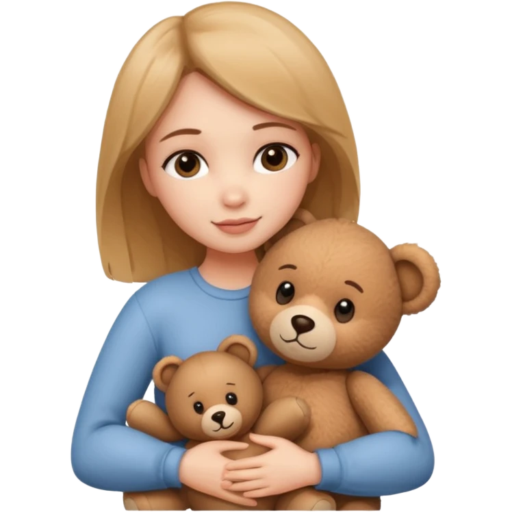 Woman loving a bear emoji