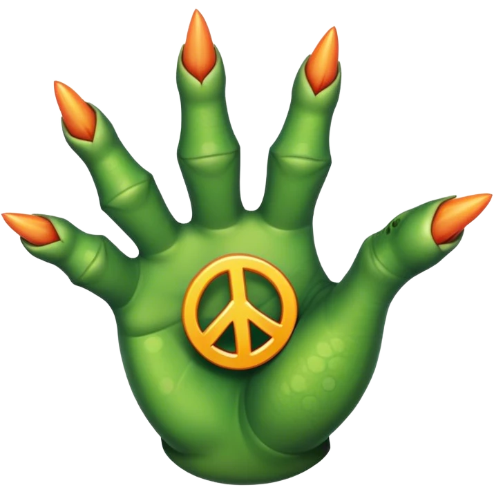 dinosaur claws, peace symbol emoji