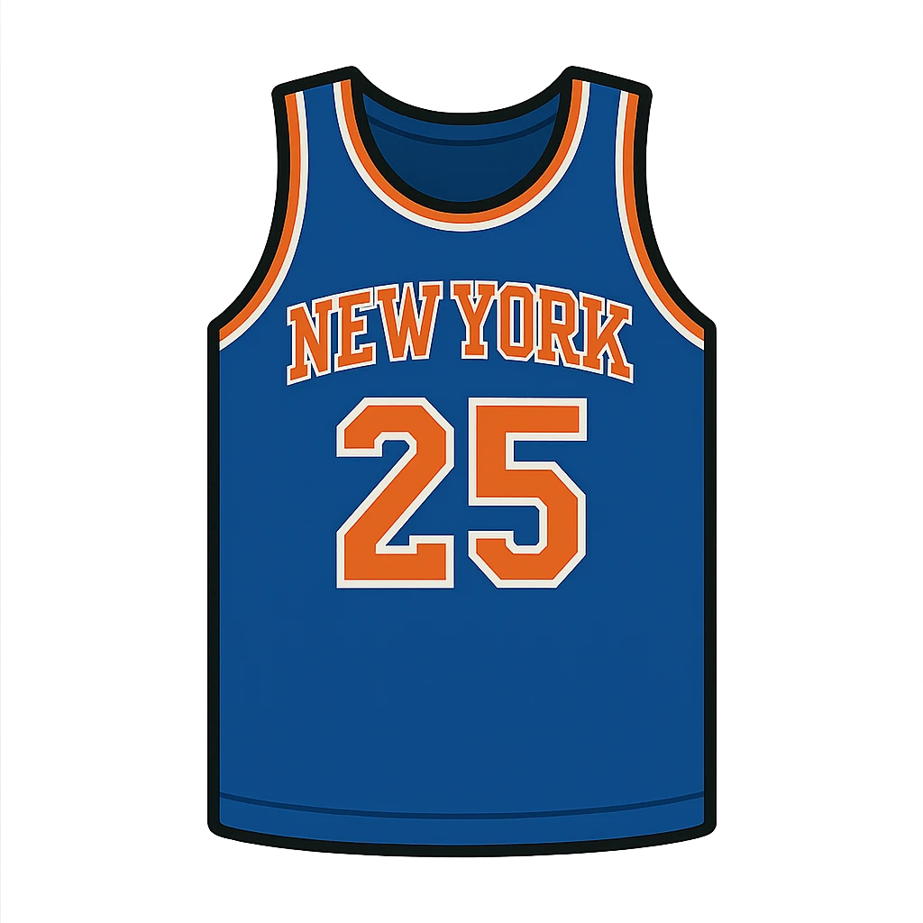 flat toon style new york knicks basketball jersey emoji