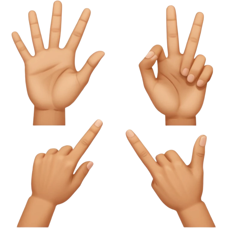 W V as hand signs. emoji