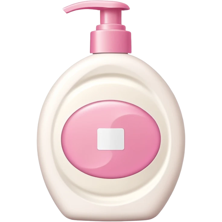 body lotion container with a pink label and gentle curves emoji