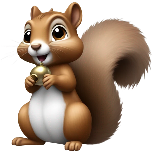 Squirrel holding bells emoji