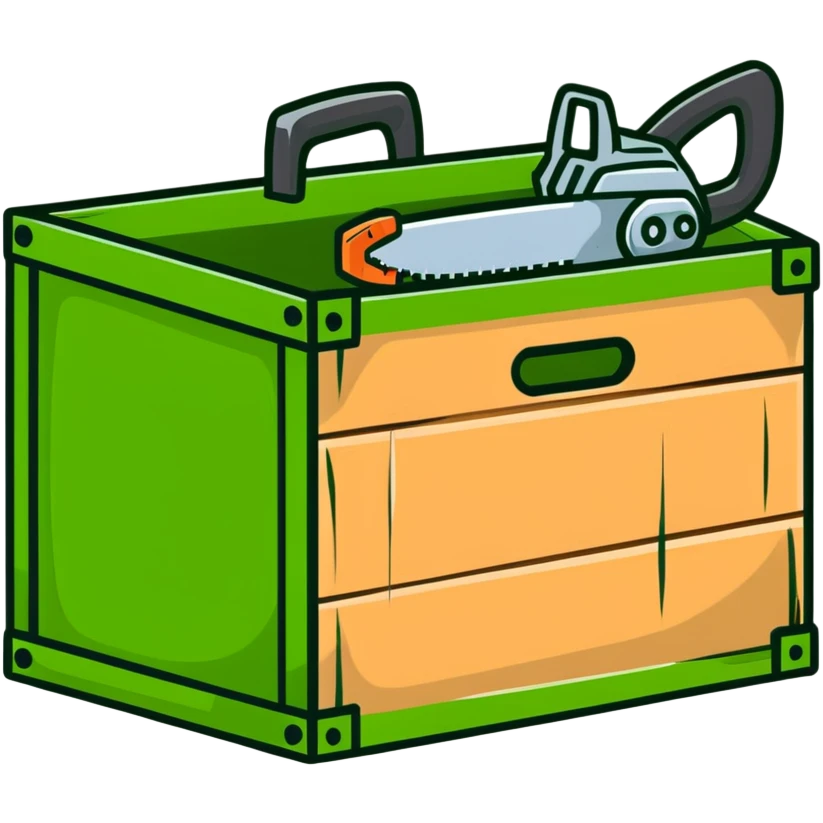 Chainsaw in a green crate emoji