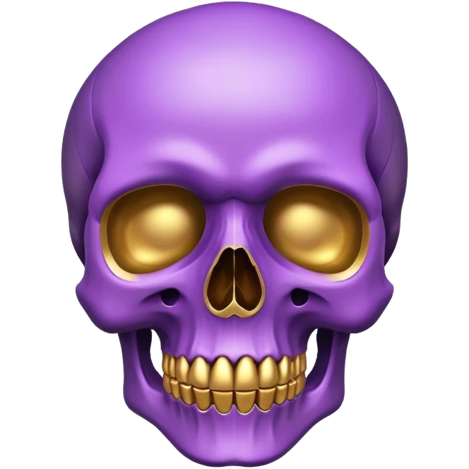 skull colored in LSU colors - purple and gold emoji