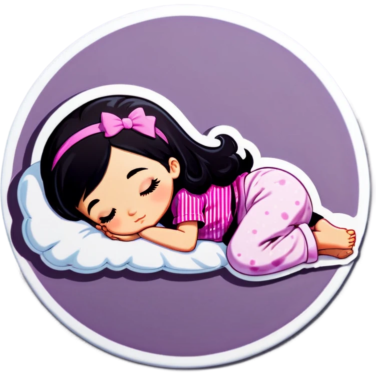 Sleeping girlie with black hair  emoji