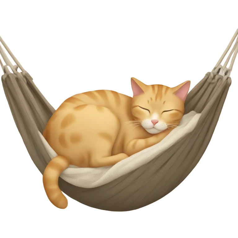 Beige cat sleeping in hamock emoji