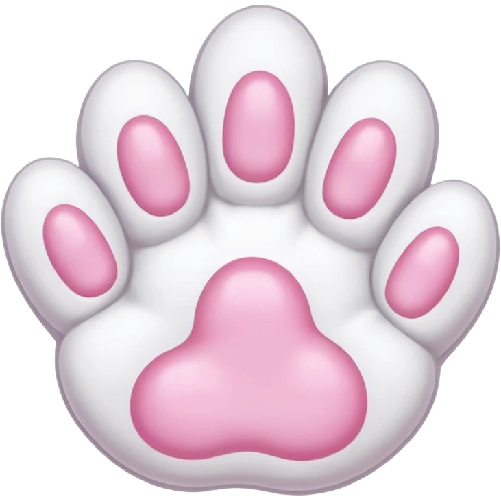 Furry white Cat paw with six toes emoji