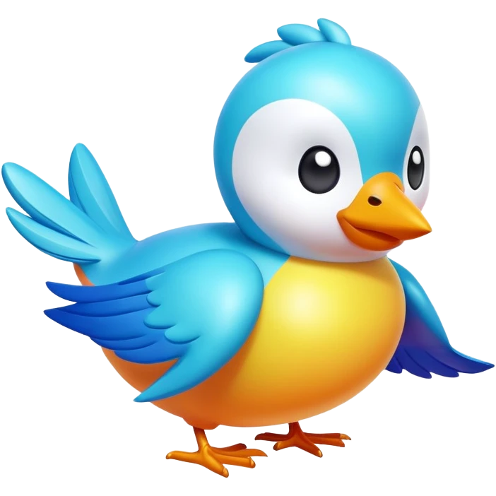 inflatable kawaii bird flying emoji
