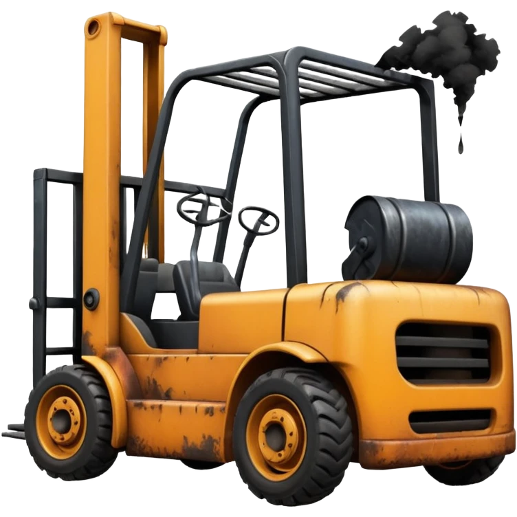 ugly, broken forklift after the explosion emoji