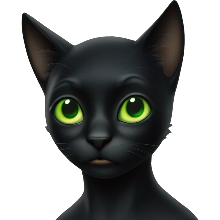 Chat noir yeux verts emoji