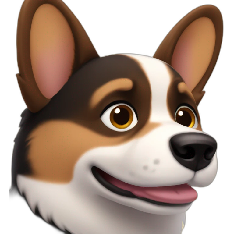 Black corgi Pixar style sad emoji