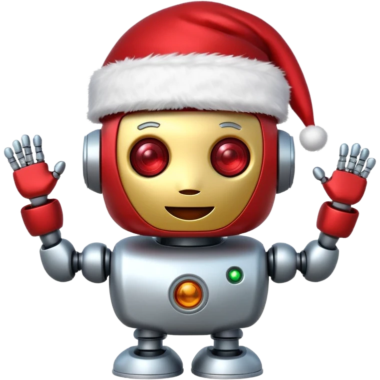robot with a santa hat  emoji