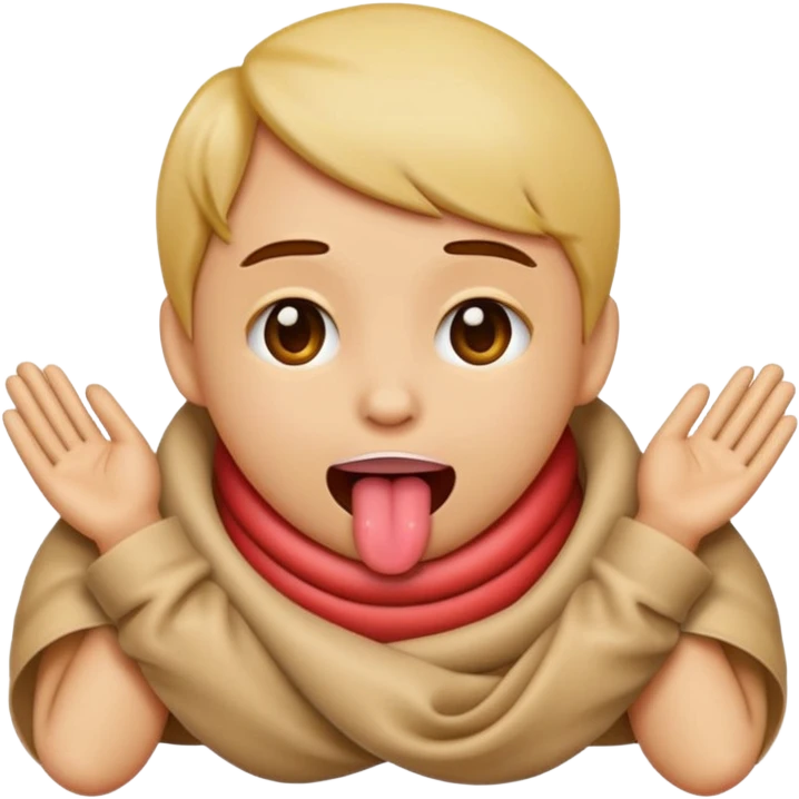 emoji with tounge out and hands wrapped around neck chocking  emoji