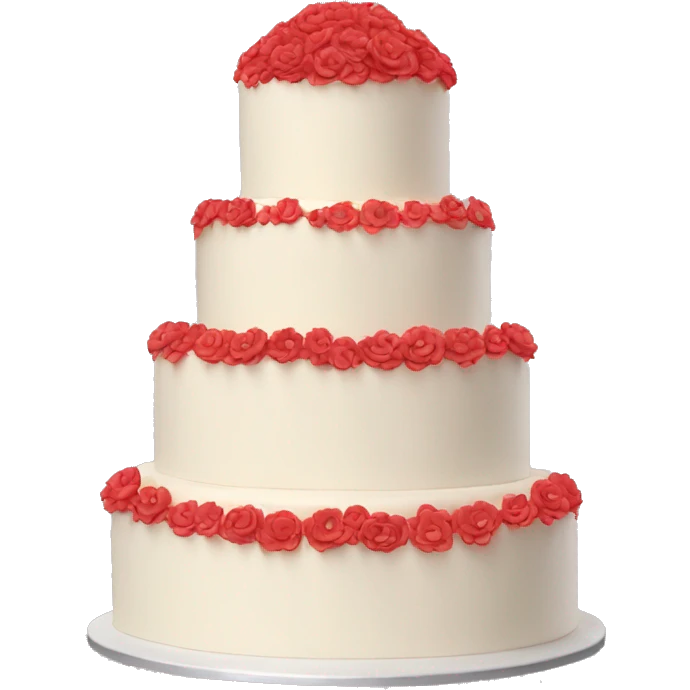 Wedding cake with red flowers emoji