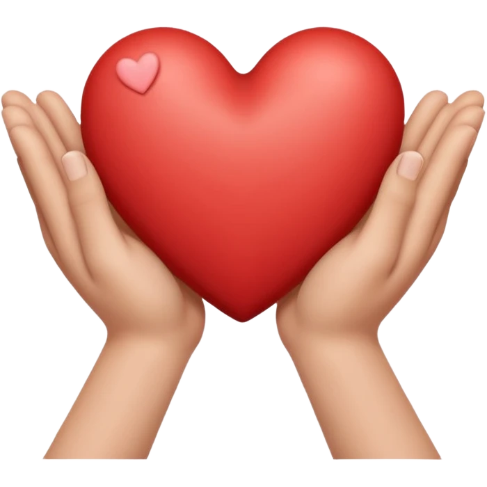 Draw two hands holding a heart emoji