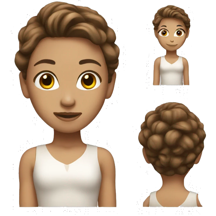 white dancer brown hair emoji