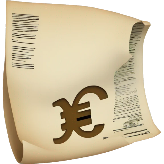 document with a of euro placed in top of it  emoji