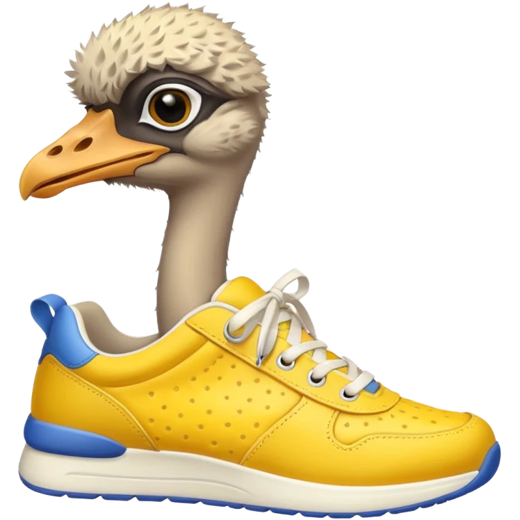  ostrich-in-yellow sneakers emoji