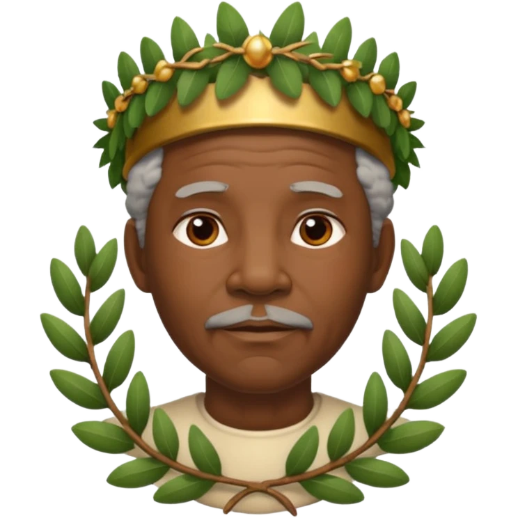 black old man wearing laurel wreaths emoji