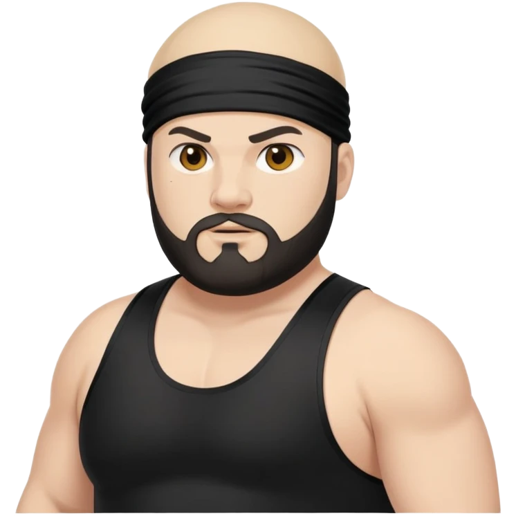 White skin fat guy with black durag and black beard in wrestling singlet emoji