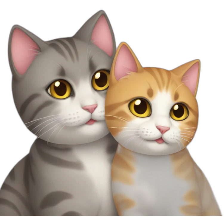 two cats in love emoji