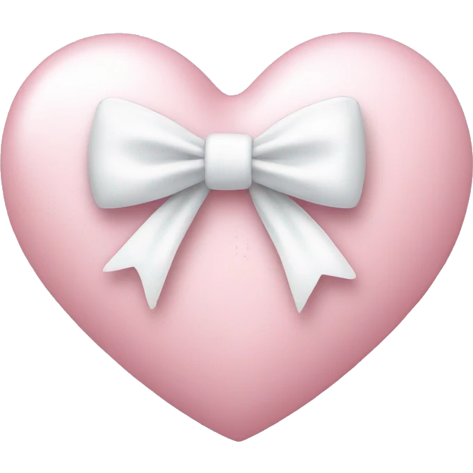 Pastel pink heart with white bow emoji