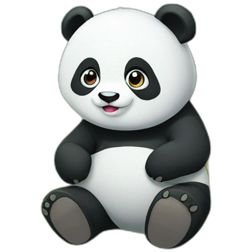 an anime panda in the forest emoji